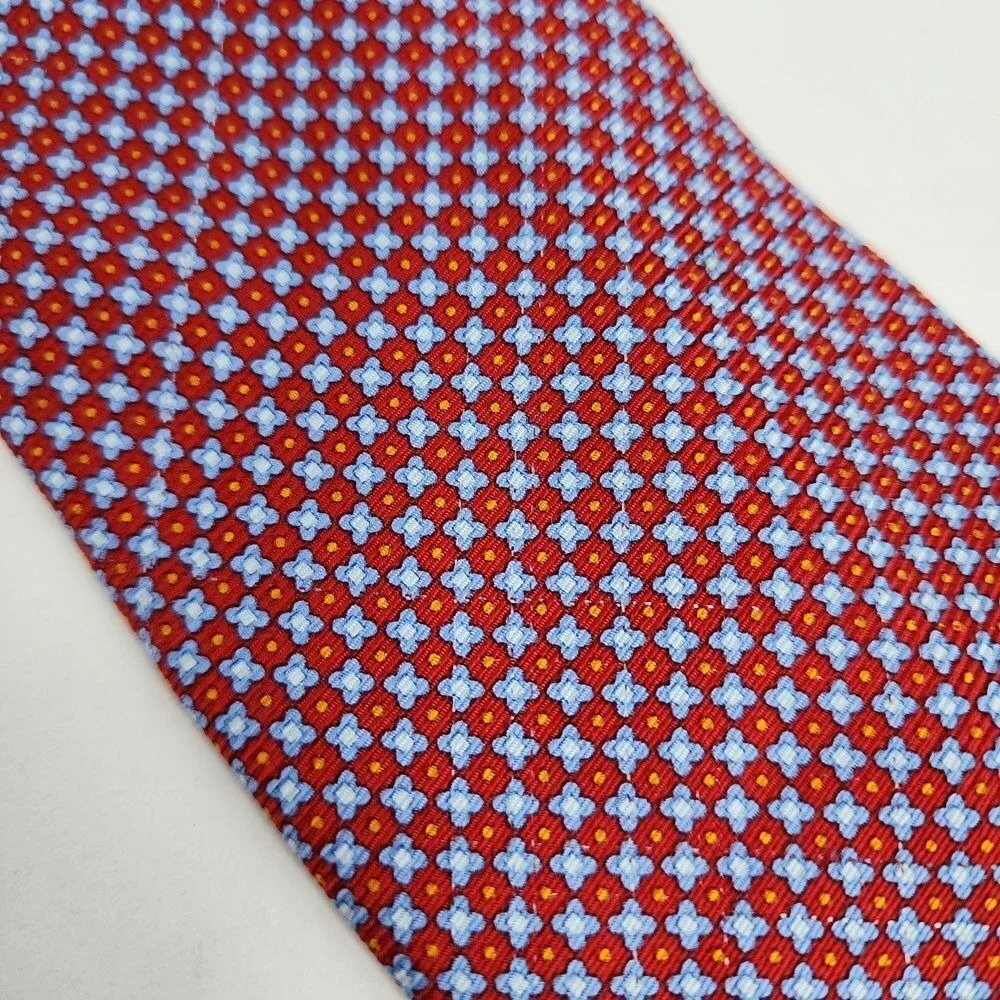 Brooks Brothers 346‎ Tie Pure Silk Floral Red Blue